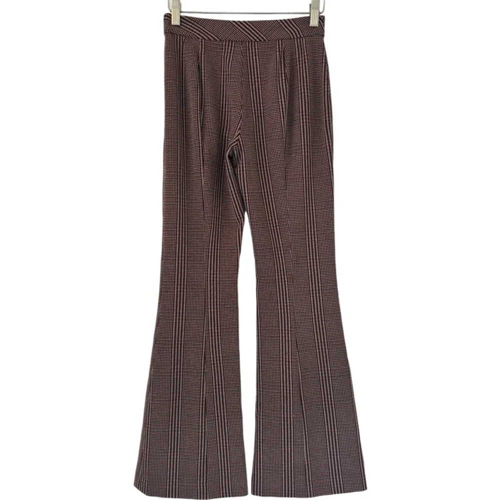 ROSETTA GETTY Pull On Cropped Flare Trousers in Plaid Size XS - Picture 5 of 14